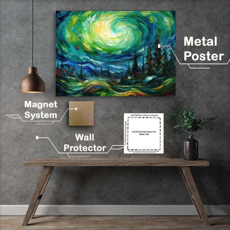 Buy Metal Poster : (Spellbound Skies northern lights style)
