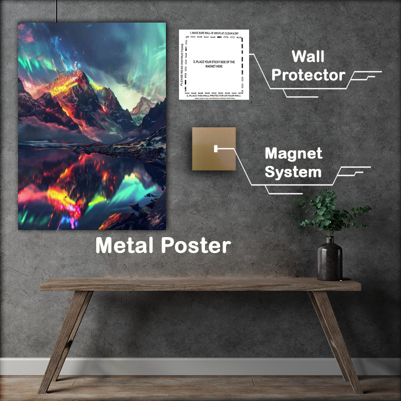 Buy Metal Poster : (Northern Lights Spectacular Aurora borealis)