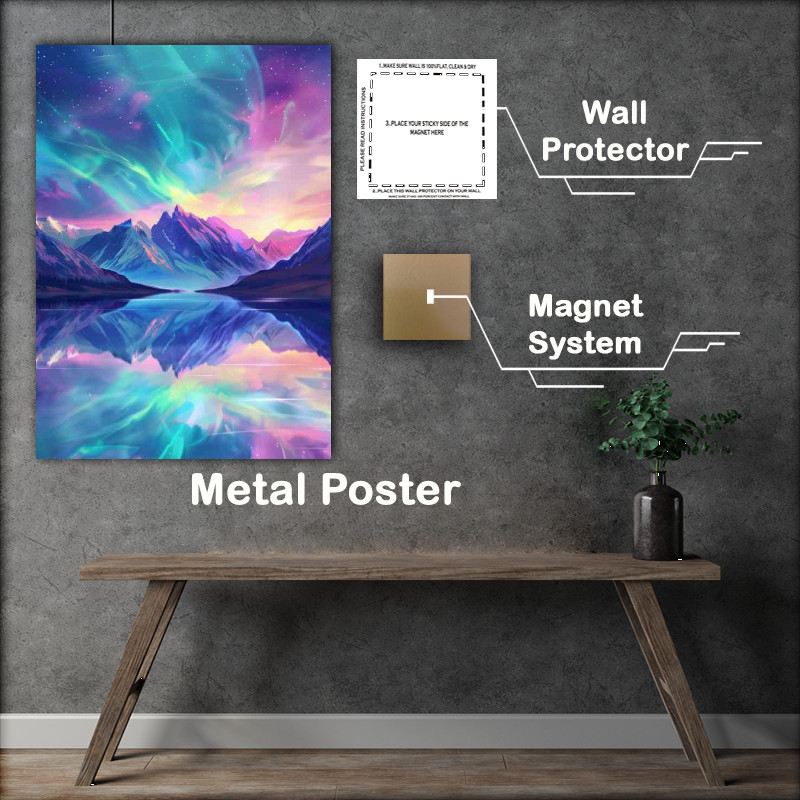 Buy Metal Poster : (Northern Lights and Frozen Landscapes)