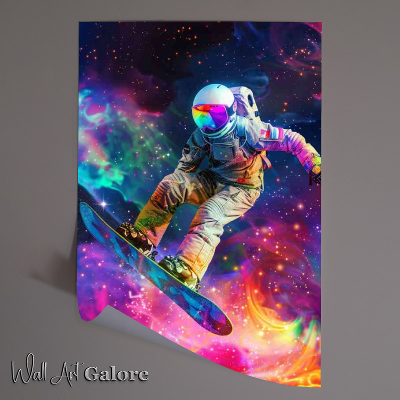 Buy Unframed Poster : (Snowboader flying in the night glows)