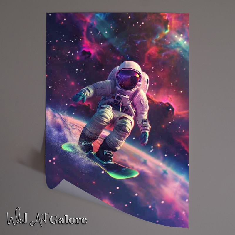 Buy Unframed Poster : (Snowboarding through the galaxys)