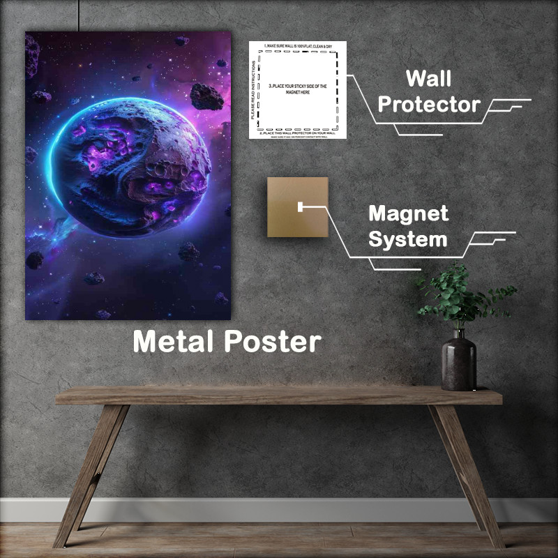 Buy Metal Poster : (The blue and purple planet)