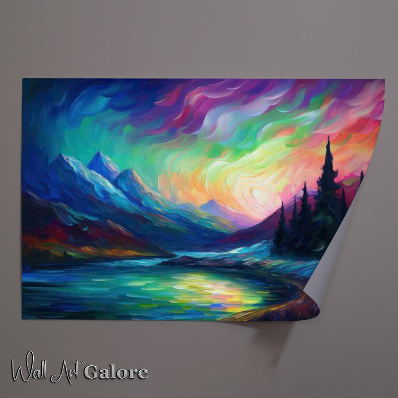 Buy Unframed Poster : (The Enchanting Bond of reflections and Auroras lights)