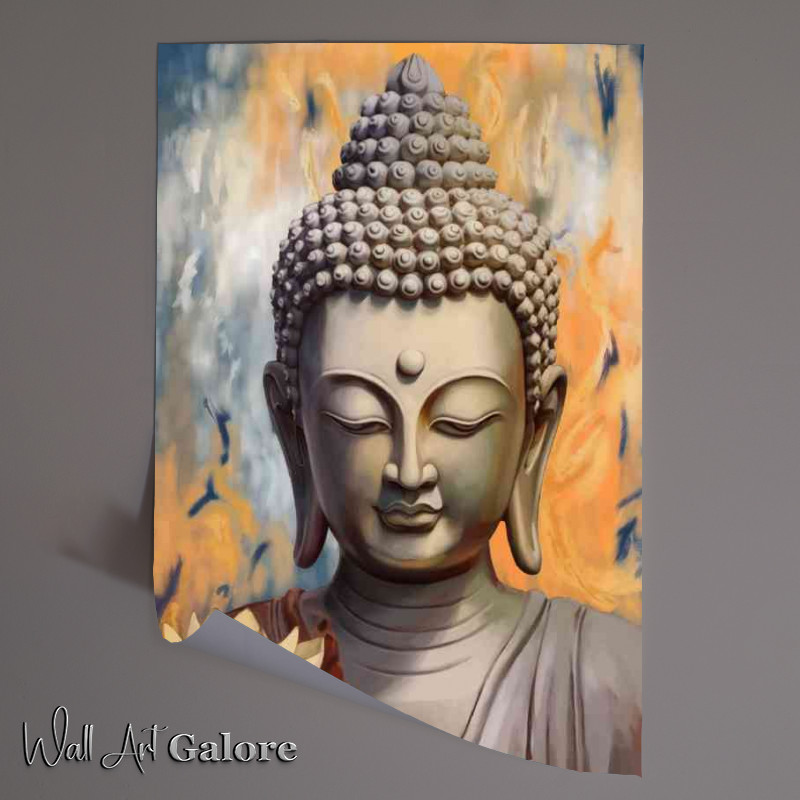 Buy Unframed Poster : (The Buddhas face with the flower lotus)