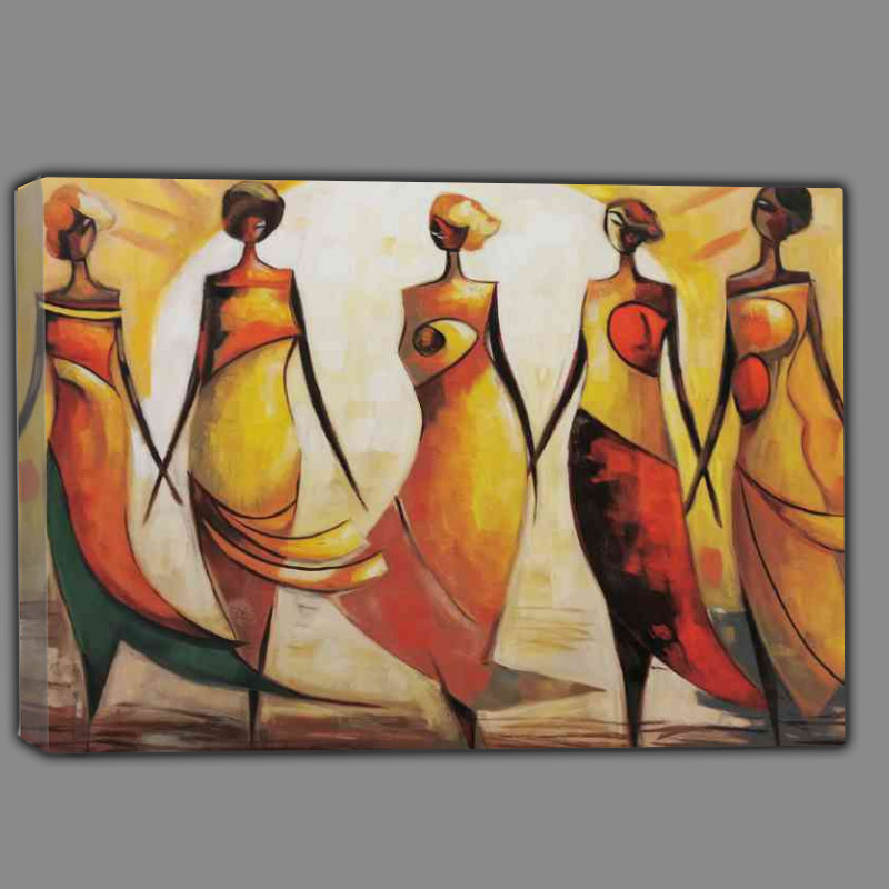 Buy Canvas : (Five ladys standing side by side)