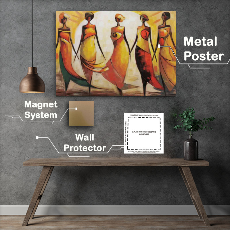 Buy Metal Poster : (Five ladys standing side by side)