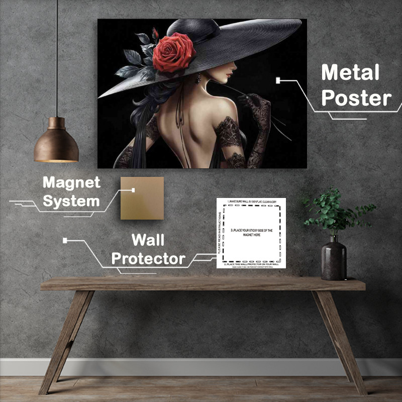 Buy Metal Poster : (Lady wearking the large black hat)