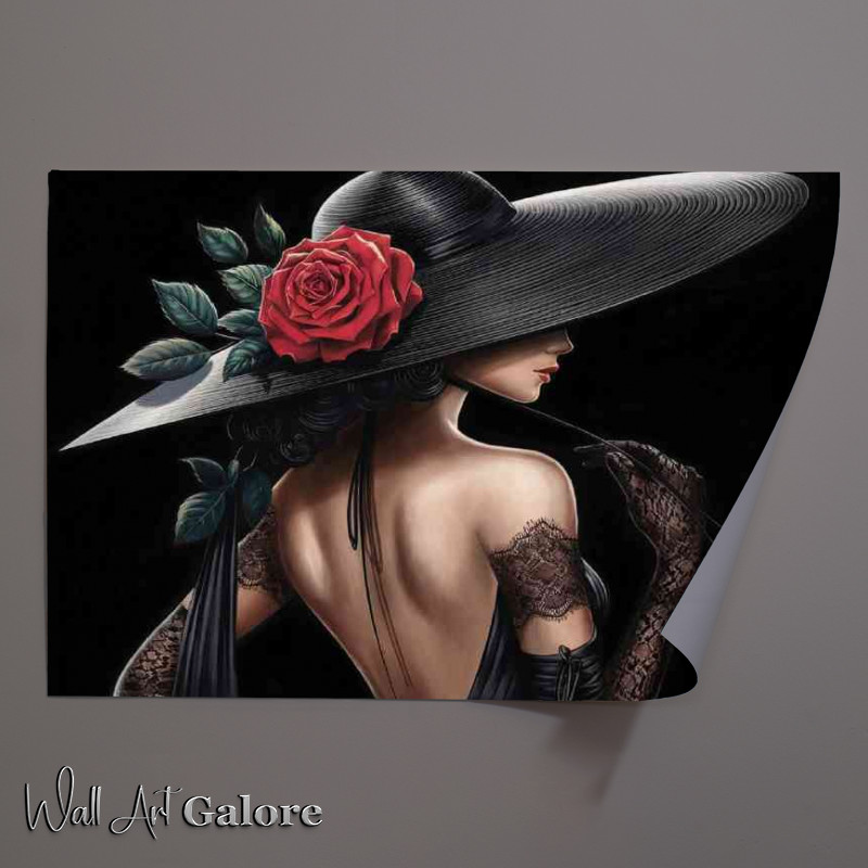 Buy Unframed Poster : (Woman wearing a wide brimmed black hat)