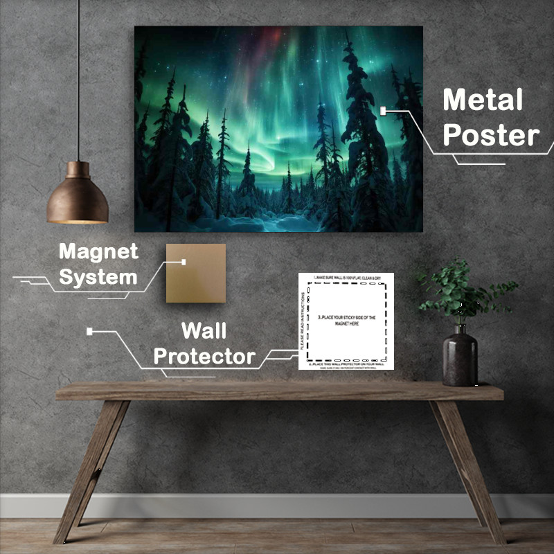 Buy Metal Poster : (The Stunning Beauty of Northern Lights)