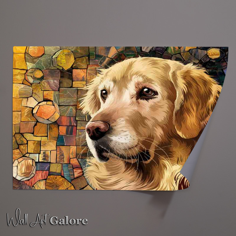 Buy Unframed Poster : (Golden retriver in abstract art form)