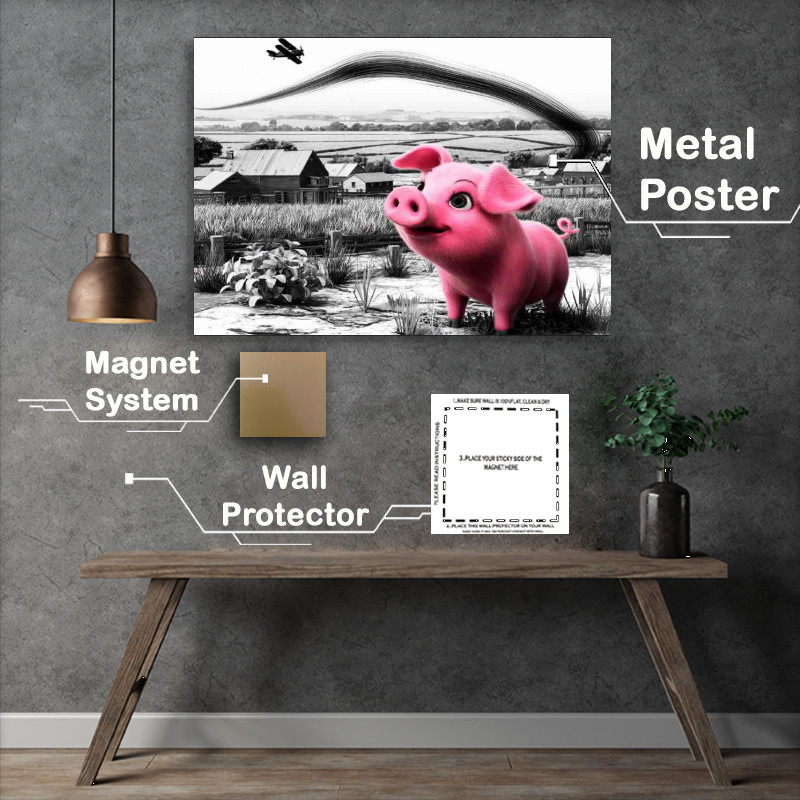 Buy Metal Poster : (The pink pig picture)