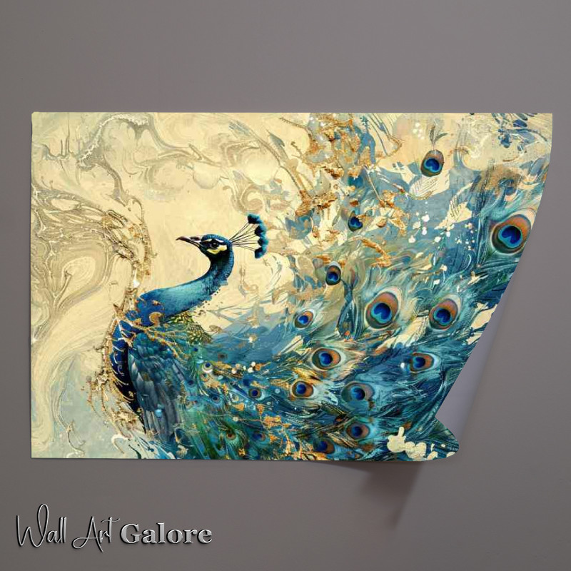 Buy Unframed Poster : (Majestic Peacock with feathers)