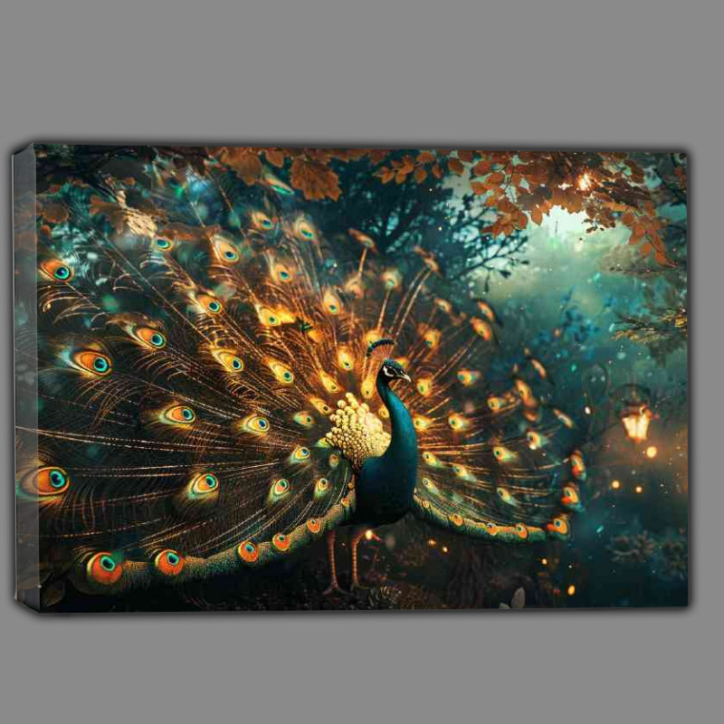 Buy Canvas : (Peacock golden feathers)