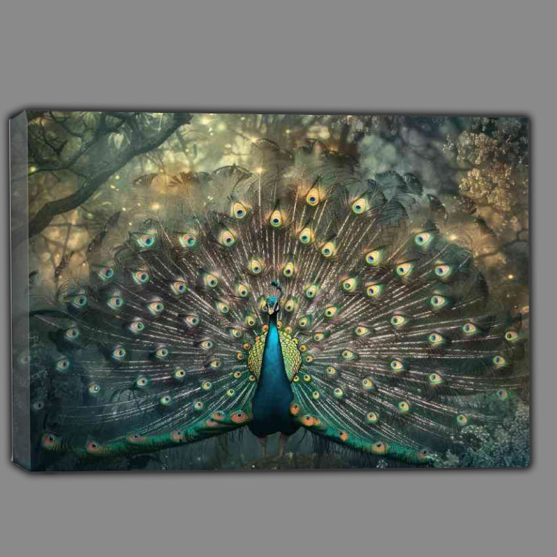 Buy Canvas : (Peacock in full feather display)