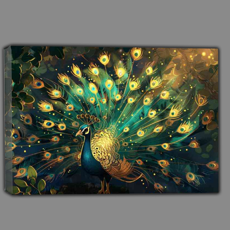 Buy Canvas : (Peacock with its feathers spread wide)