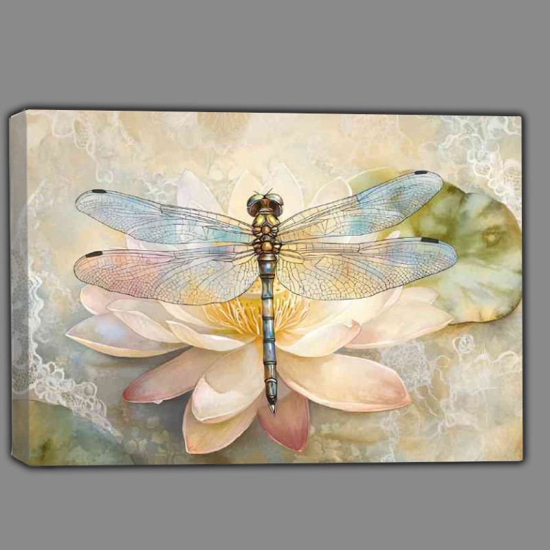 Buy Canvas : (Beautiful watercolor dragonfly)