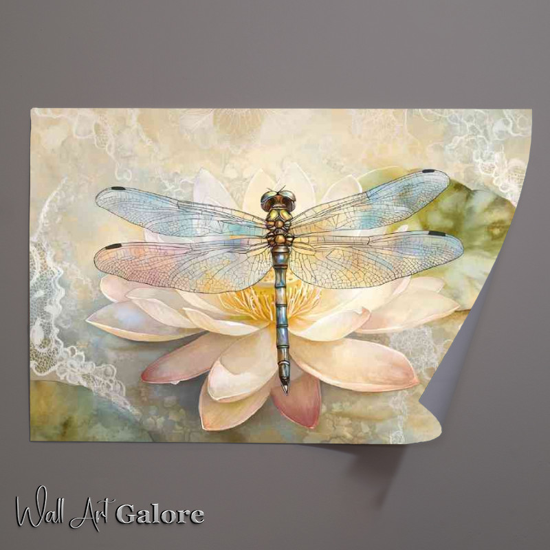 Buy Unframed Poster : (Beautiful watercolor dragonfly)