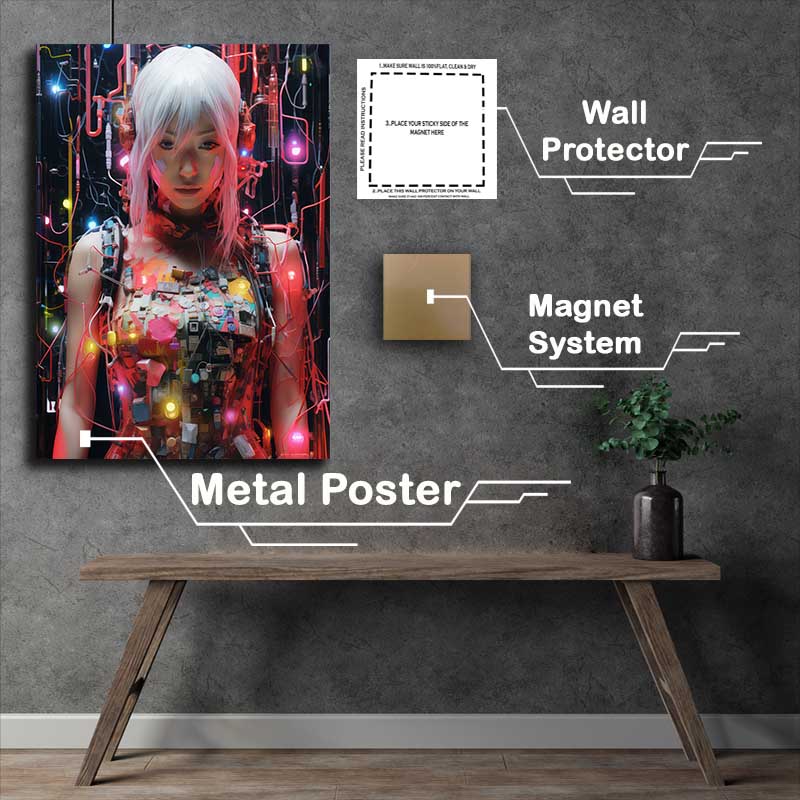 Buy Metal Poster : (Virtual Vices cyberpunk patchwork)