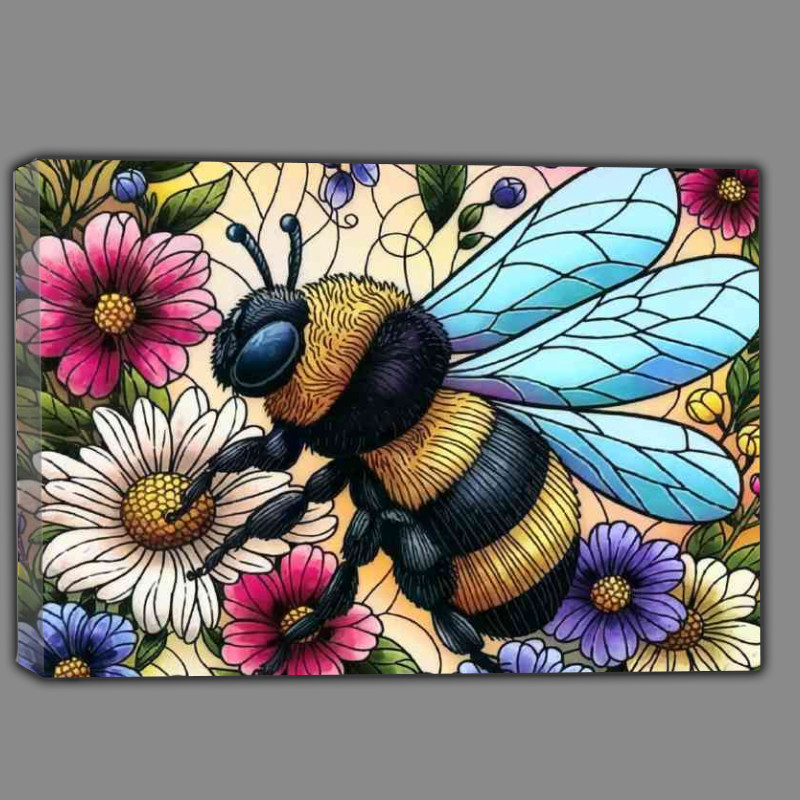 Buy Canvas : (Vibrant and intricately designed illustration of bumble bee)