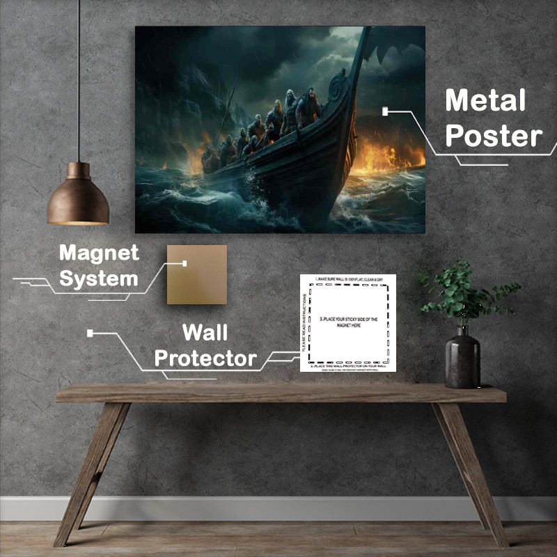 Buy Metal Poster : (Story Behind Viking Dragon Boats in battle)