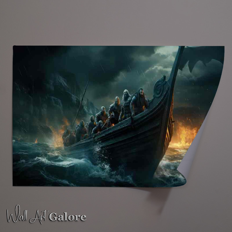 Buy Unframed Poster : (Story Behind Viking Dragon Boats in battle)