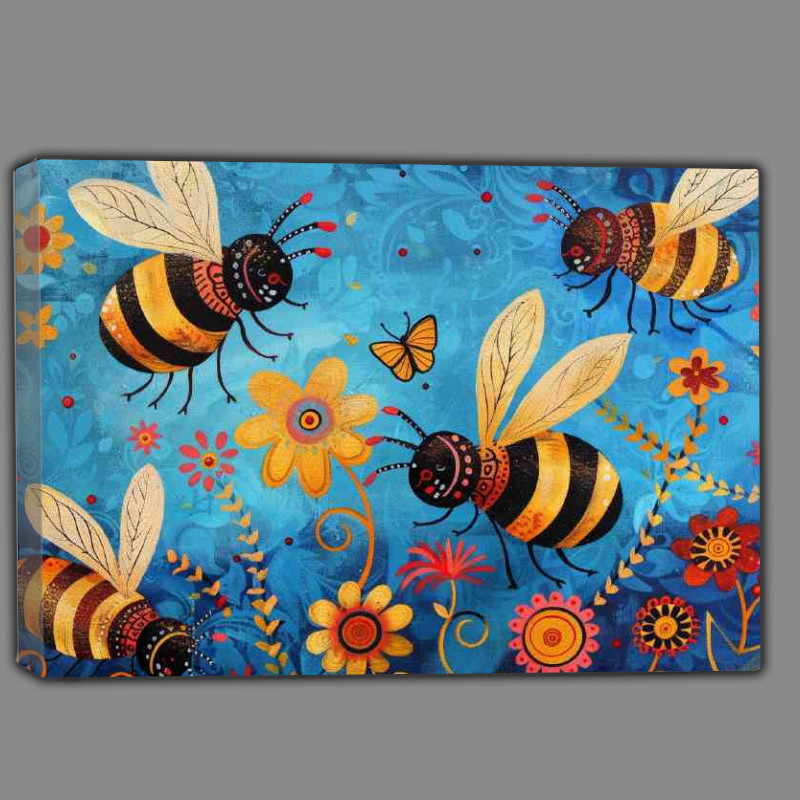 Buy Canvas : (Whimsical happy bees)