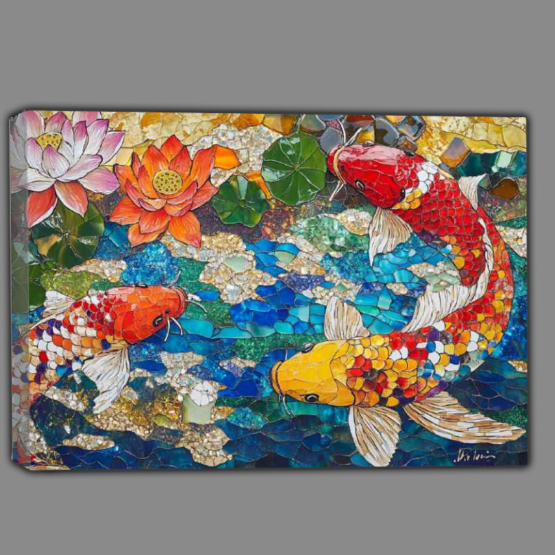 Buy Canvas : (Abstract point koi fish)
