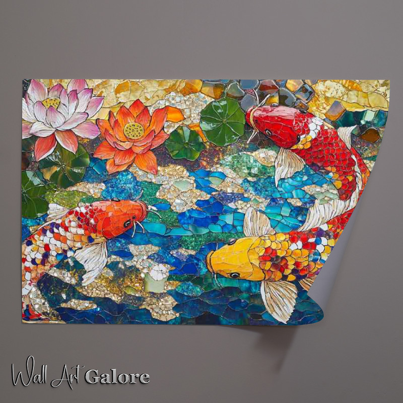 Buy Unframed Poster : (Abstract point koi fish)