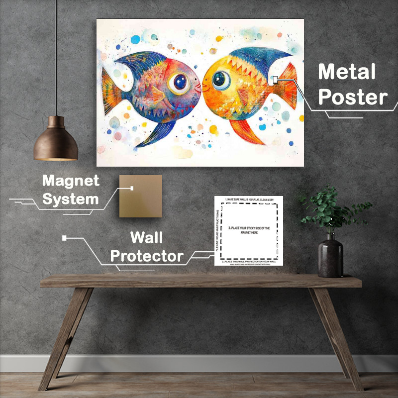 Buy Metal Poster : (Abstract style big eyed fish)
