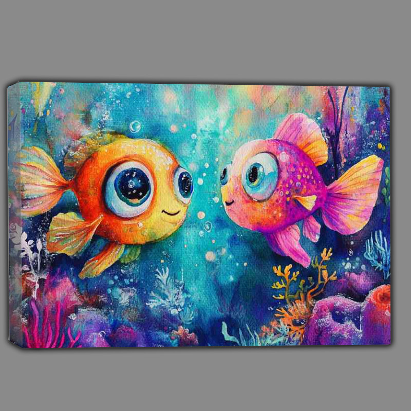Buy Canvas : (Cartoon pair big eyed fish)