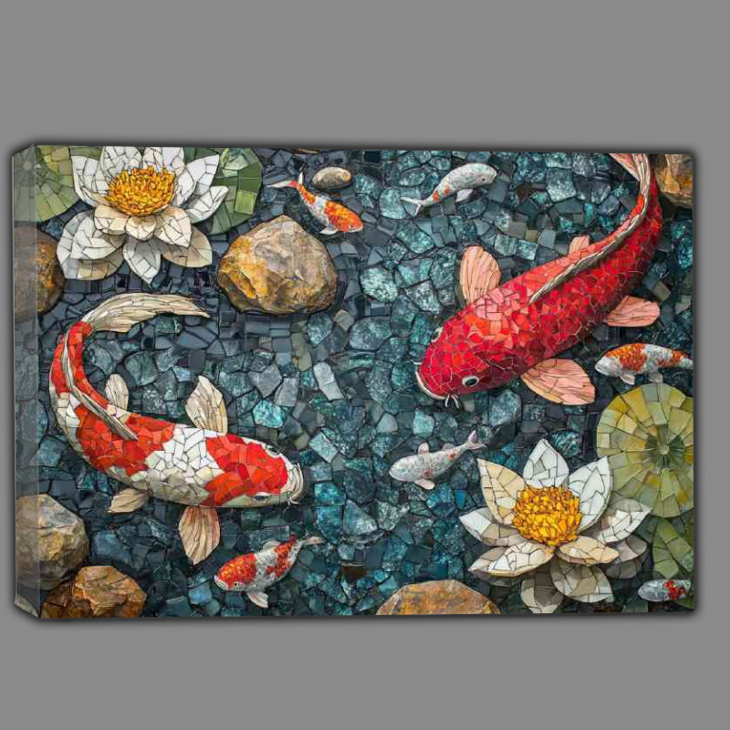 Buy Canvas : (Mosaic style koi in the water)