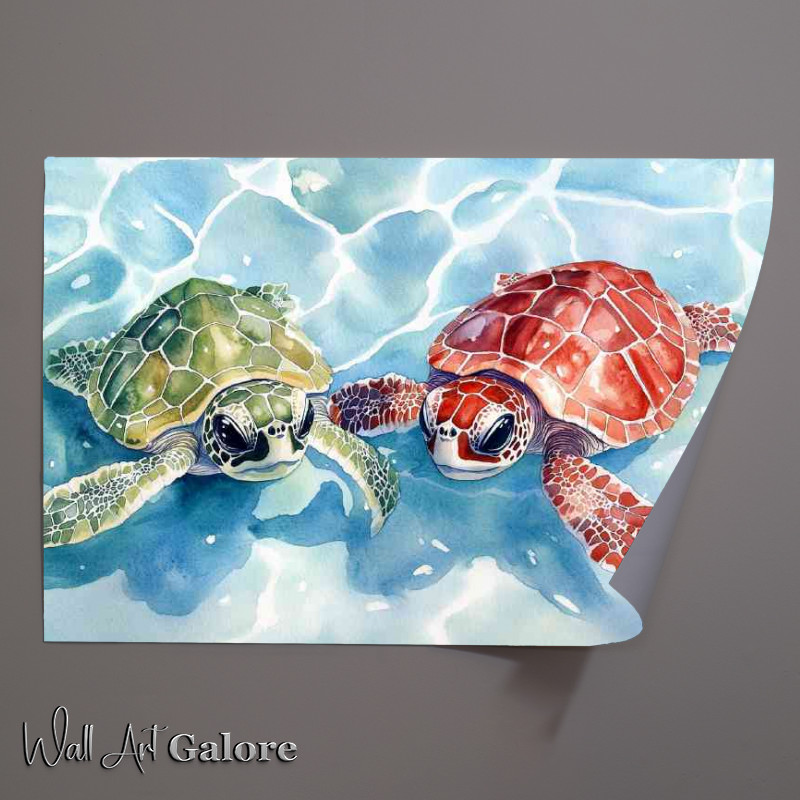 Buy Unframed Poster : (Pair of baby turtles)