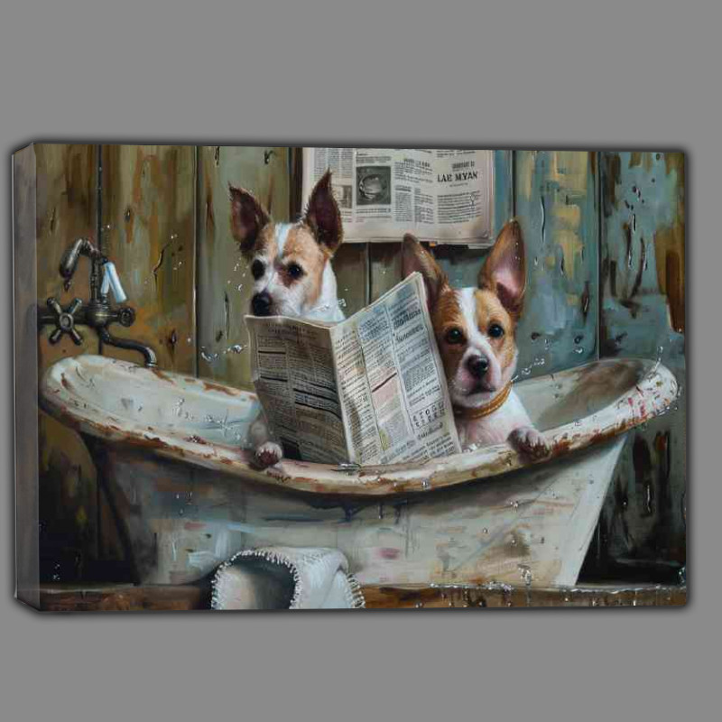 Buy Canvas : (Best friends taking a bath surreal)