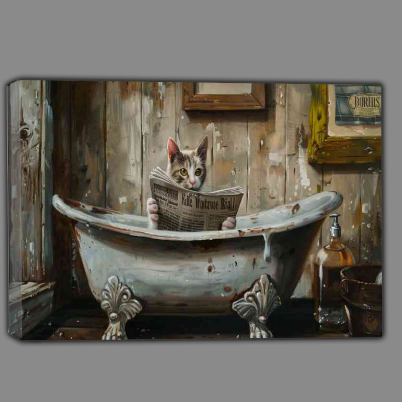 Buy Canvas : (Cat in the bathtub reading)