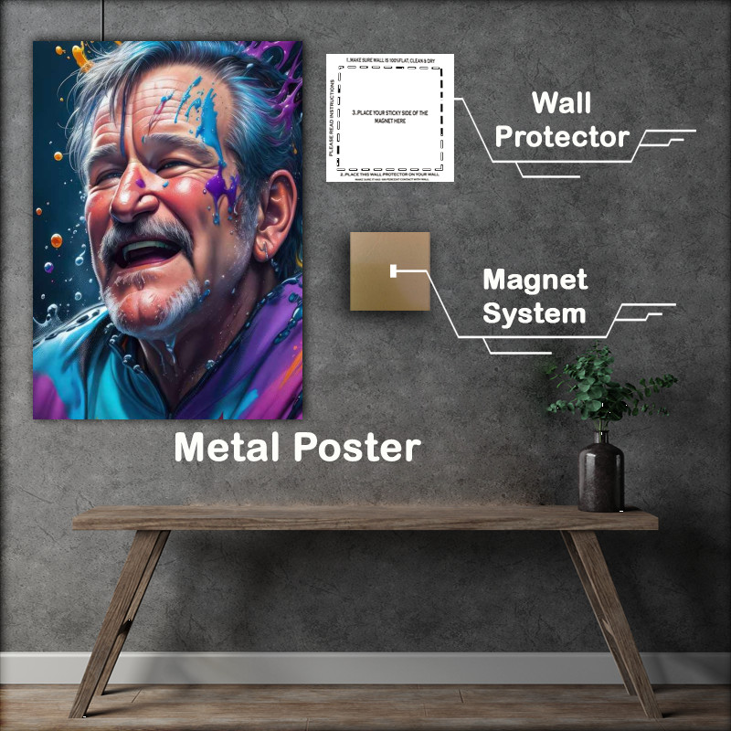 Buy Metal Poster : (Robin Williams a spalsh of colour art)