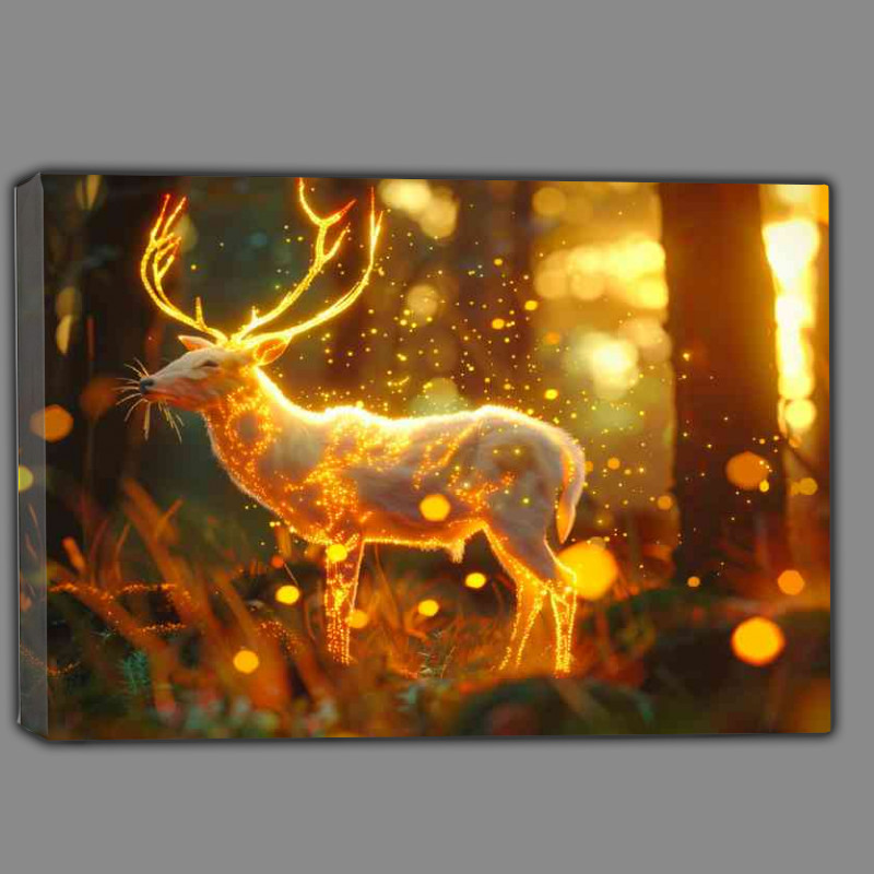 Buy Canvas : (Fantasy glowing deer in yellow forest)