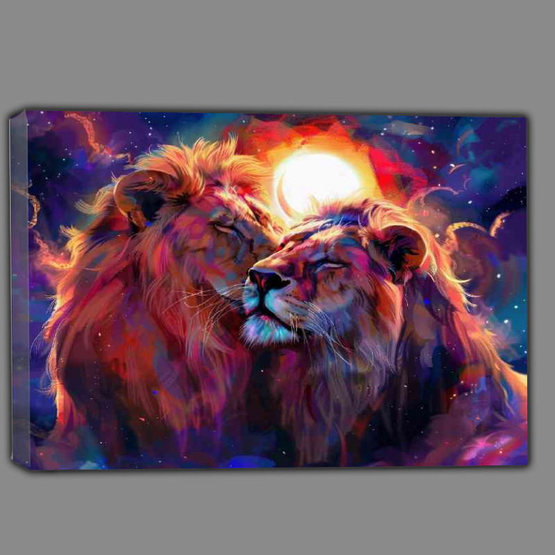 Buy Canvas : (Loving tigers with solar eclipse)