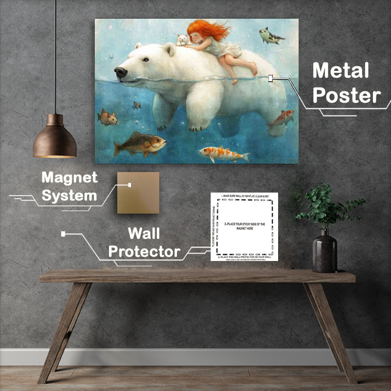 Buy Metal Poster : (Red hair and the polar bear)