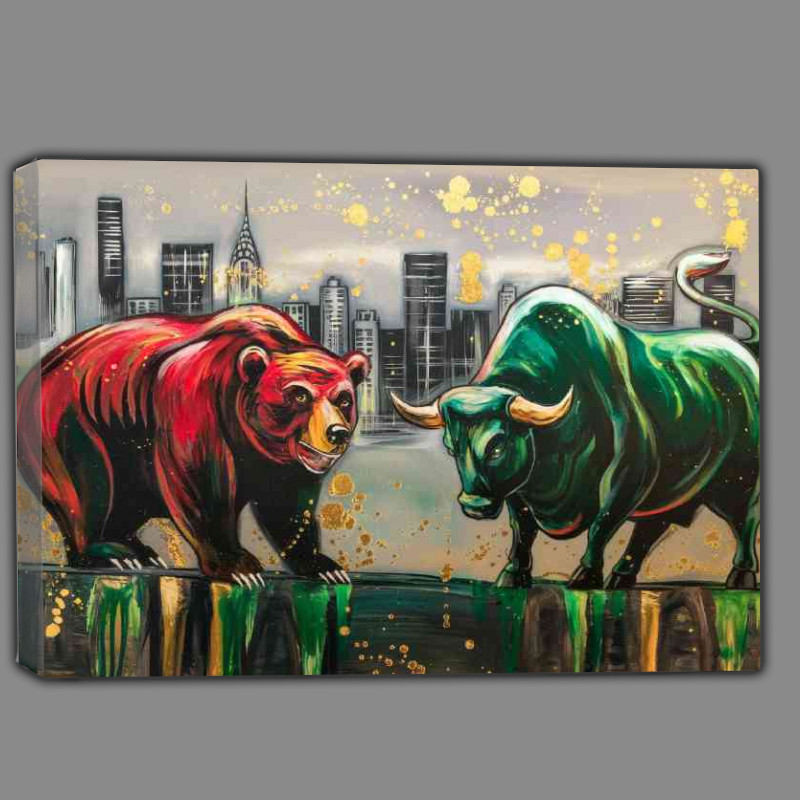 Buy Canvas : (The bear and bull art style)