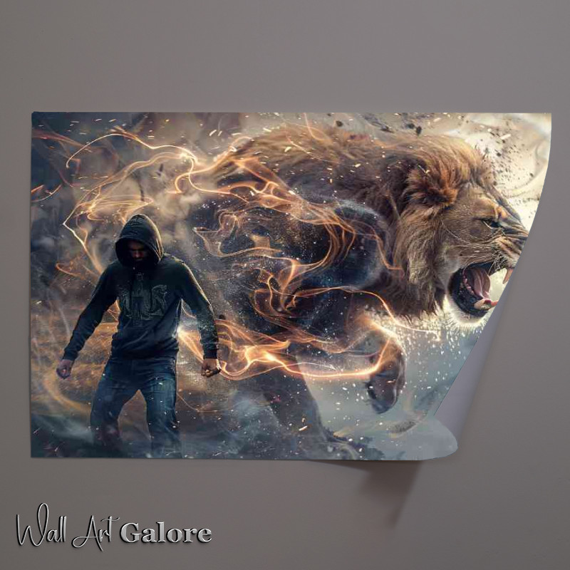 Buy Unframed Poster : (The hoodie and great Lion roar)
