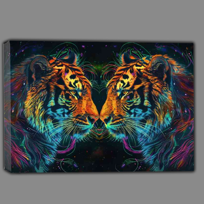 Buy Canvas : (Tiger heads facing each other)