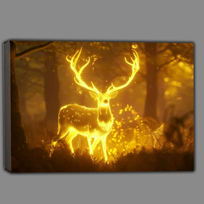 Buy Canvas : (White deer in woods with full glow)