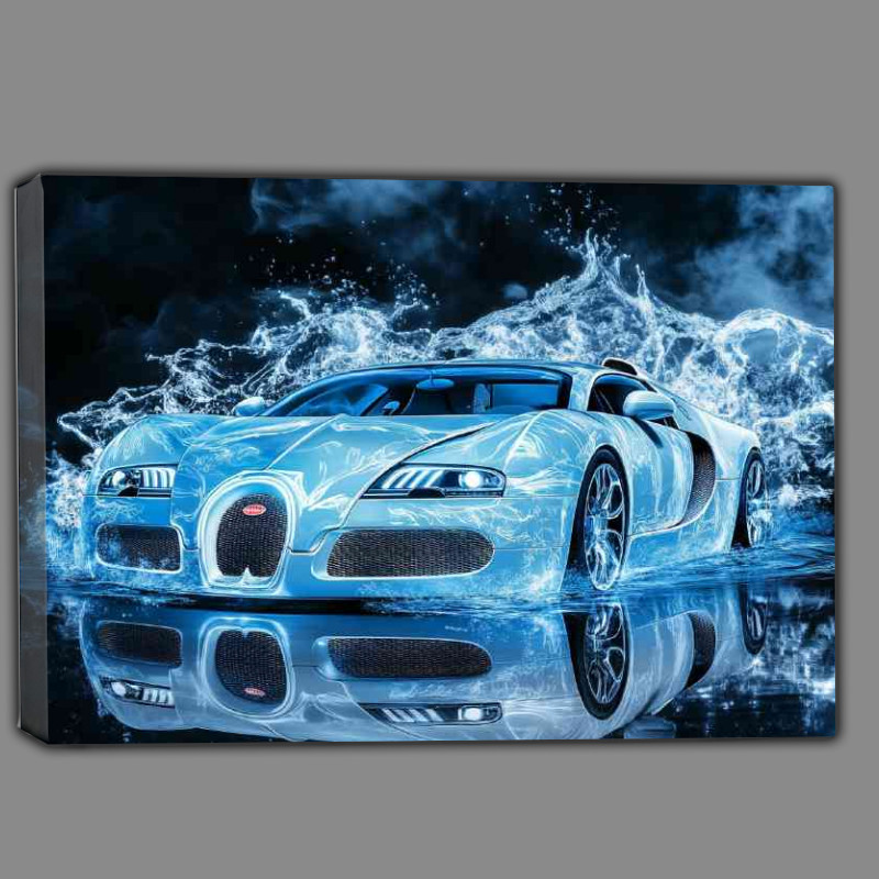 Buy Canvas : (Bugatti Veyron in the style of blue ice)