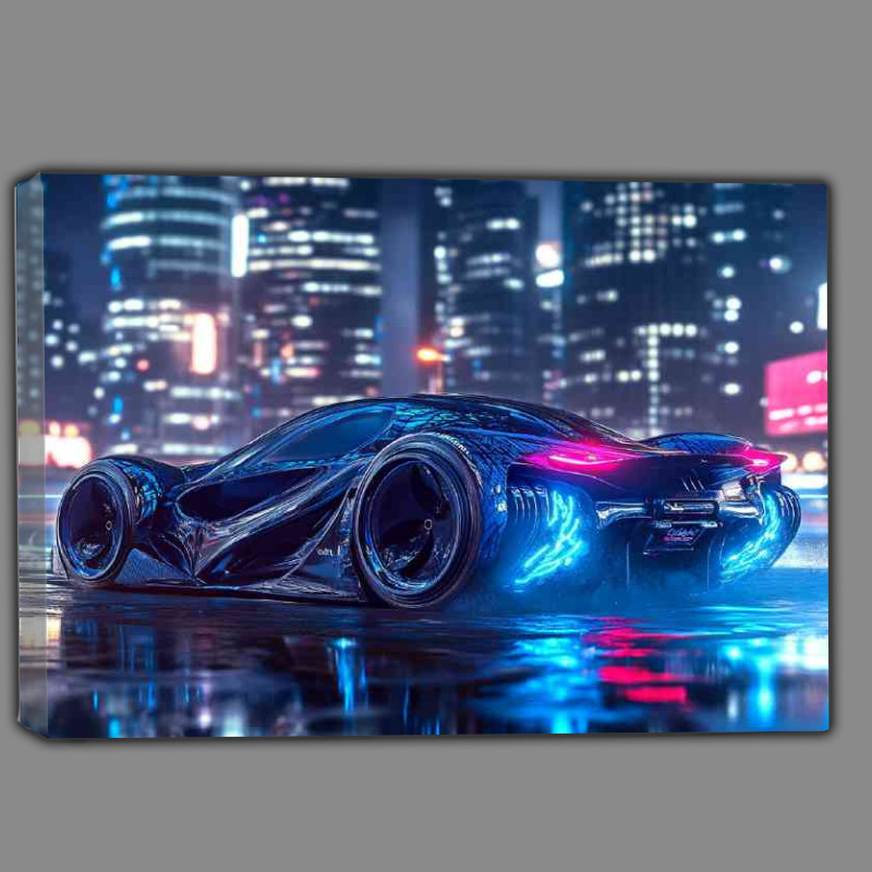 Buy Canvas : (Cyberpunk sleek and futuristic supercar)