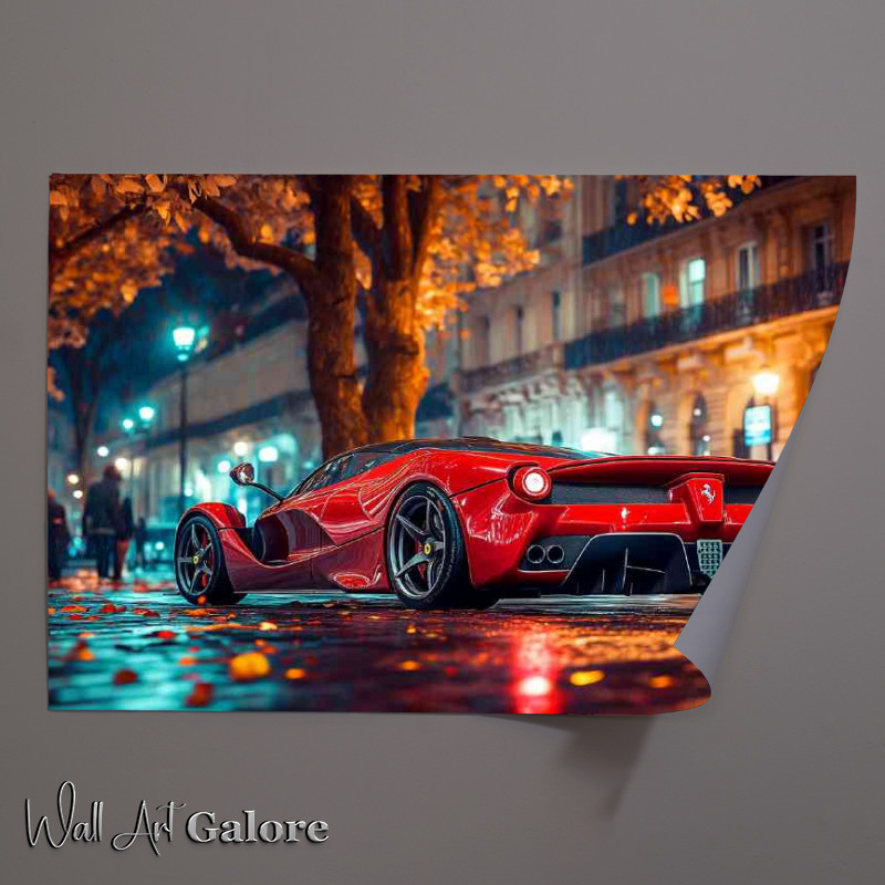 Buy Unframed Poster : (Ferrari LaFerrari in red parked)