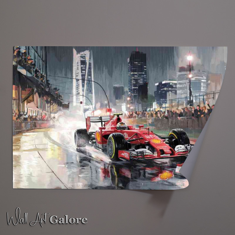 Buy Unframed Poster : (Formula one painting street scene)