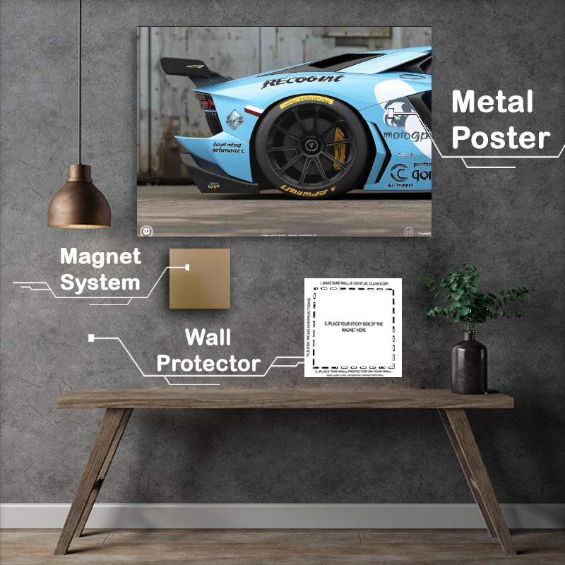 Buy Metal Poster : (Lamborghini Aventador with black wheels)
