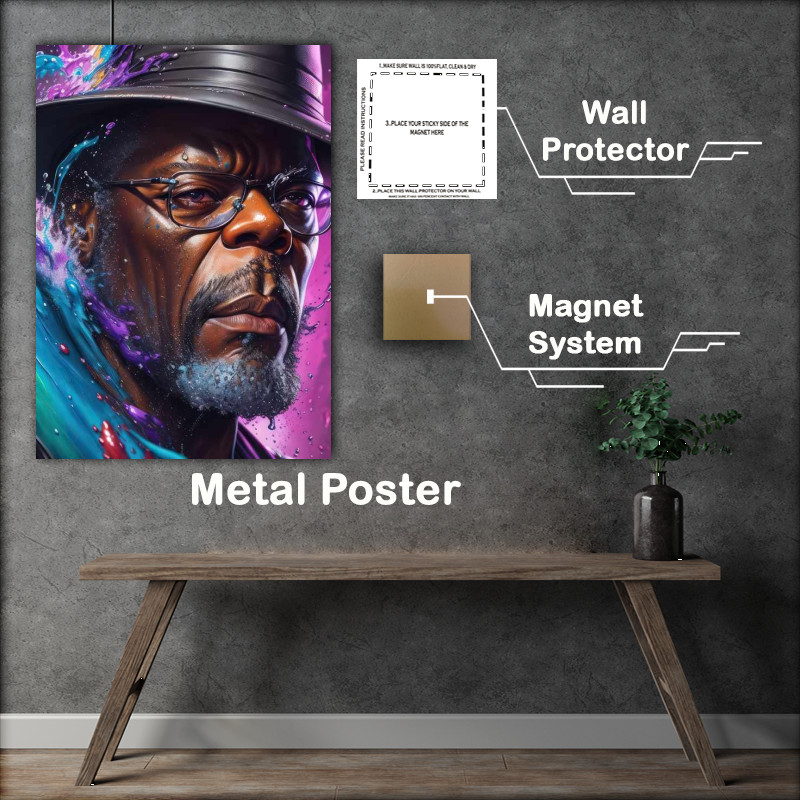 Buy Metal Poster : (Samuel L Jackson with nice colours)