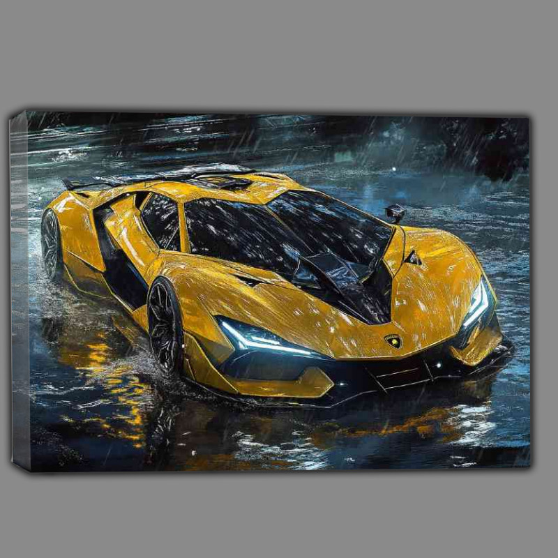 Buy Canvas : (Lamborghini hypercar concept in yellow and black)