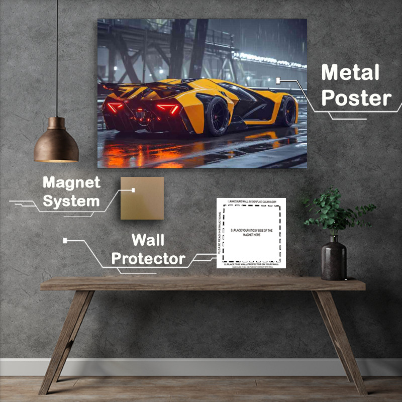 Buy Metal Poster : (Lamborghini style on industrial park)